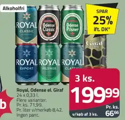 Fleggaard Royal / Odense / Giraf (24 x 0.33 L) - 3 ks tilbud tilbud