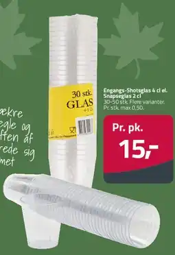 Fleggaard Engangs-shotsglas / Snapseglas, 30 stk. tilbud
