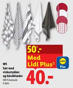 Lidl Lidl Plus Sæt med viskestykker og håndklæder tilbud