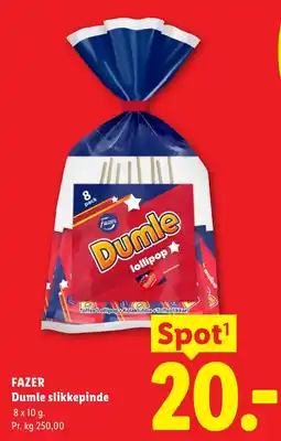 Lidl Fazer Dumle slikkepinde tilbud