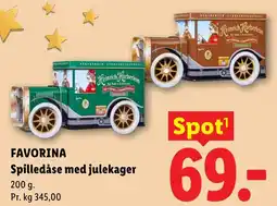 Lidl Favorina Spilledåse med julekager tilbud