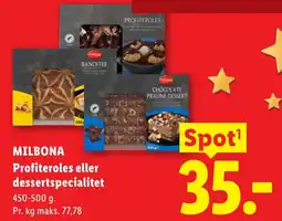 Lidl Milbona Profiteroles eller dessertspecialitet tilbud