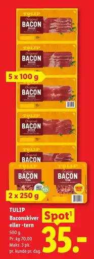 Lidl Tulip Baconskiver eller -tern tilbud