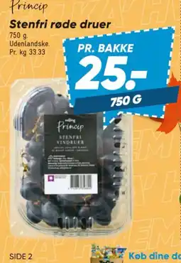 Bilka Princip stenfri røde druer tilbud