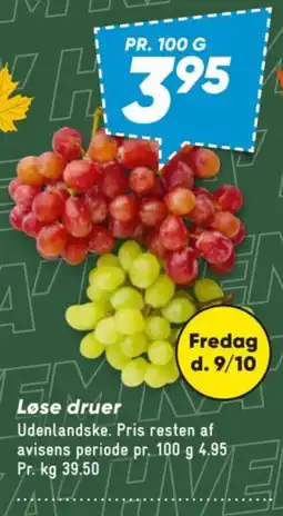 Bilka Løse druer tilbud