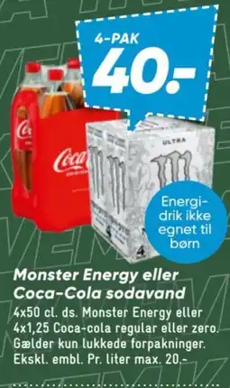 Bilka Monster Energy eller Coca-Cola sodavand tilbud