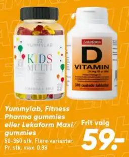 Bilka Yummilab Fitness Pharma gummies eller Lekaform Maxi gummies tilbud