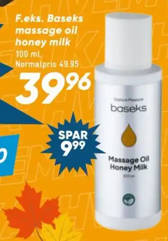 Bilka Baseks massage oil honey milk tilbud