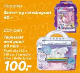 Bilka dan·pen Tegnesæt med papir på rulle tilbud