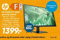 Bilka Hp Omen 27" Qhd gaming skærm tilbud