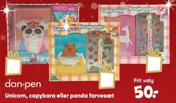 Bilka dan.pen unicorn capybara eller panda farvesæt tilbud