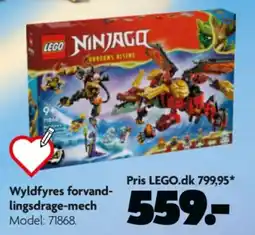 Fætter BR lego ninjago wyldfyres forvandlingsdrage-mech tilbud