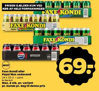 Faxe Kondi eller Pepsi Max sodavand