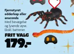 Fætter BR Fjernstyret edderkop eller anaconda tilbud