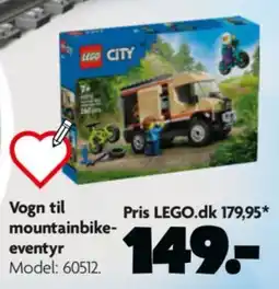 Fætter BR Lego city vogn til mountainbike-eventyr tilbud