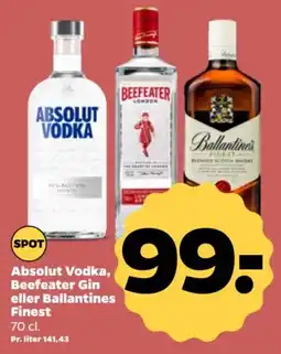 Netto Absolut Vodka, Beefeater Gin eller Ballantines Finest tilbud