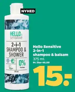 Netto Hello Sensitive 2-in-1 shampoo & balsam tilbud