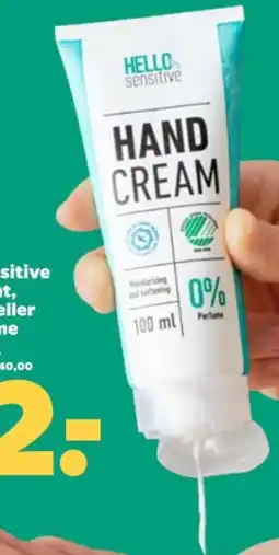 Netto Hello sensitive hand cream tilbud