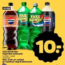 Netto Faxe Kondi eller Pepsi Max sodavand tilbud