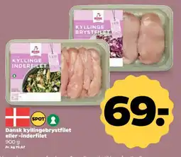 Netto Rose kyllingebrystfilet eller -inderfilet tilbud
