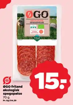 Netto ØGO friland økologisk spegepølse tilbud