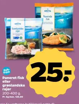 Netto Navito paneret fisk eller grønlandske rejer tilbud