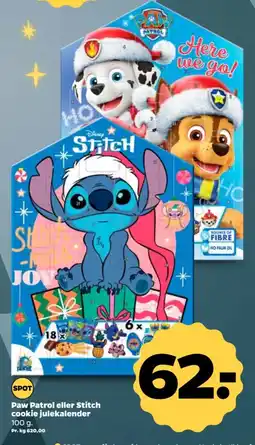 Netto Paw Patrol eller Stitch cookie julekalender tilbud