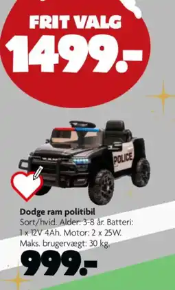 Fætter BR Dodge ram politibil tilbud