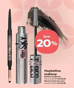 Kvickly Maybelline Eyeliner Sculpting Mascara lash sens sort tilbud