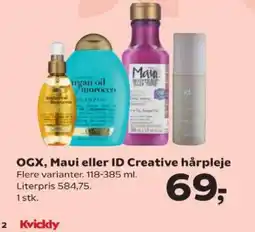 Kvickly Ogx, Maui eller Id creative hårpleje tilbud
