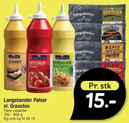 Fakta Tyskland Langelænder Pølser el. Graasten tilbud