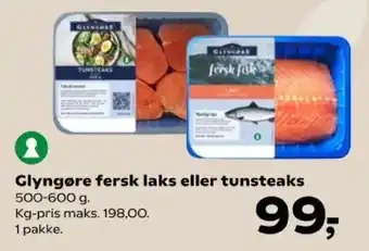 Glyngøre fersk laks eller tunsteaks
