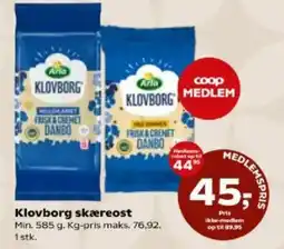 Kvickly Arla Klovborg skæreost tilbud