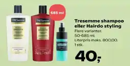 Kvickly Tresemme shampoo eller Hairdo styling tilbud
