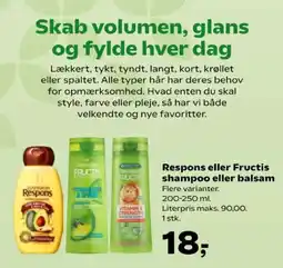Kvickly Respons eller Fructis shampoo eller balsam tilbud
