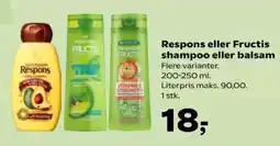 Kvickly Respons eller Fructis shampoo eller balsam tilbud