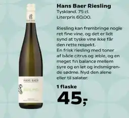 Kvickly Hans Baer Riesling tilbud