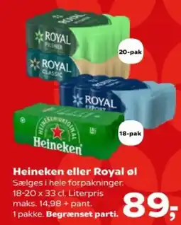 Kvickly Heineken eller Royal øl tilbud