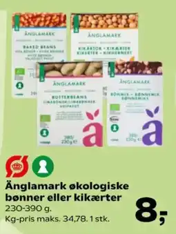 Kvickly Änglamark økologiske bønner eller kikærter tilbud