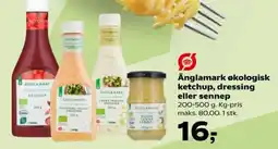 Kvickly Ånglamark økologisk ketchup, dressing eller sennep tilbud