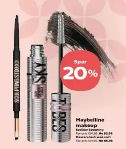 Kvickly Maybelline makeup Eyeliner Sculpting Mascara lash sens sort tilbud