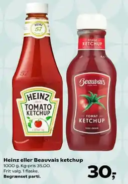 Kvickly Heinz eller Beauvais ketchup tilbud
