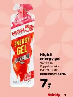 Kvickly High5 energy gel tilbud