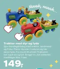 Kvickly Traktor med dyr og lyde tilbud