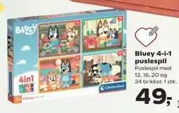 Kvickly Bluey 4-i-1 puslespil tilbud