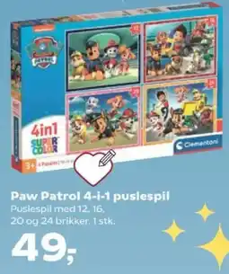 Kvickly Paw Patrol 4-i-1 puslespil tilbud