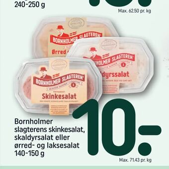 REMA 1000 Bornholmer slagterens skinkesalat, skaldyrsalat eller ørred- og laksesalat tilbud