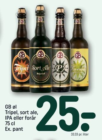 REMA 1000 GB øl Tripel, sort ale, IPA eller forår tilbud