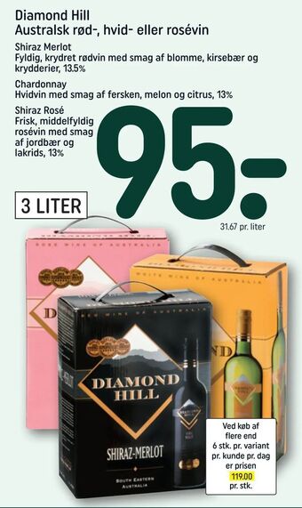 REMA 1000 Diamond Hill Australsk rød-, hvid- eller rosévin tilbud
