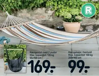 REMA 1000 Hængekøje i bomuld Max. kapacitet 130 kg 200x100 cm tilbud